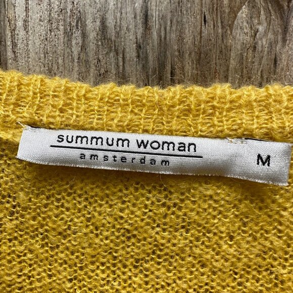 Summum Woman Amsterdam Mohair Blend Yellow Lightweight Sweater Medium - Picture 4 of 7